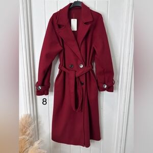Elegant Red Trench Coat